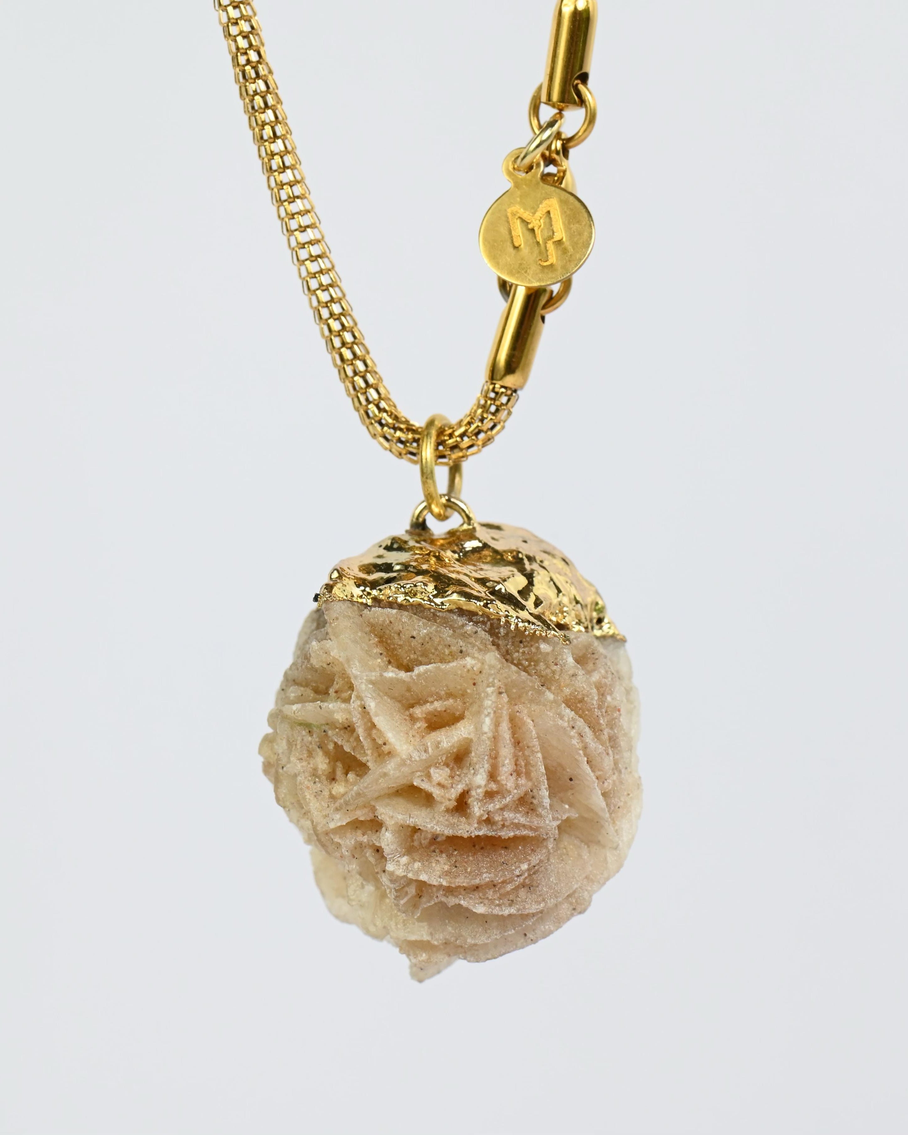 MARILYN TAN JEWELLERY | Desert Rose Natural Gemstone Pendant Necklace In Gold