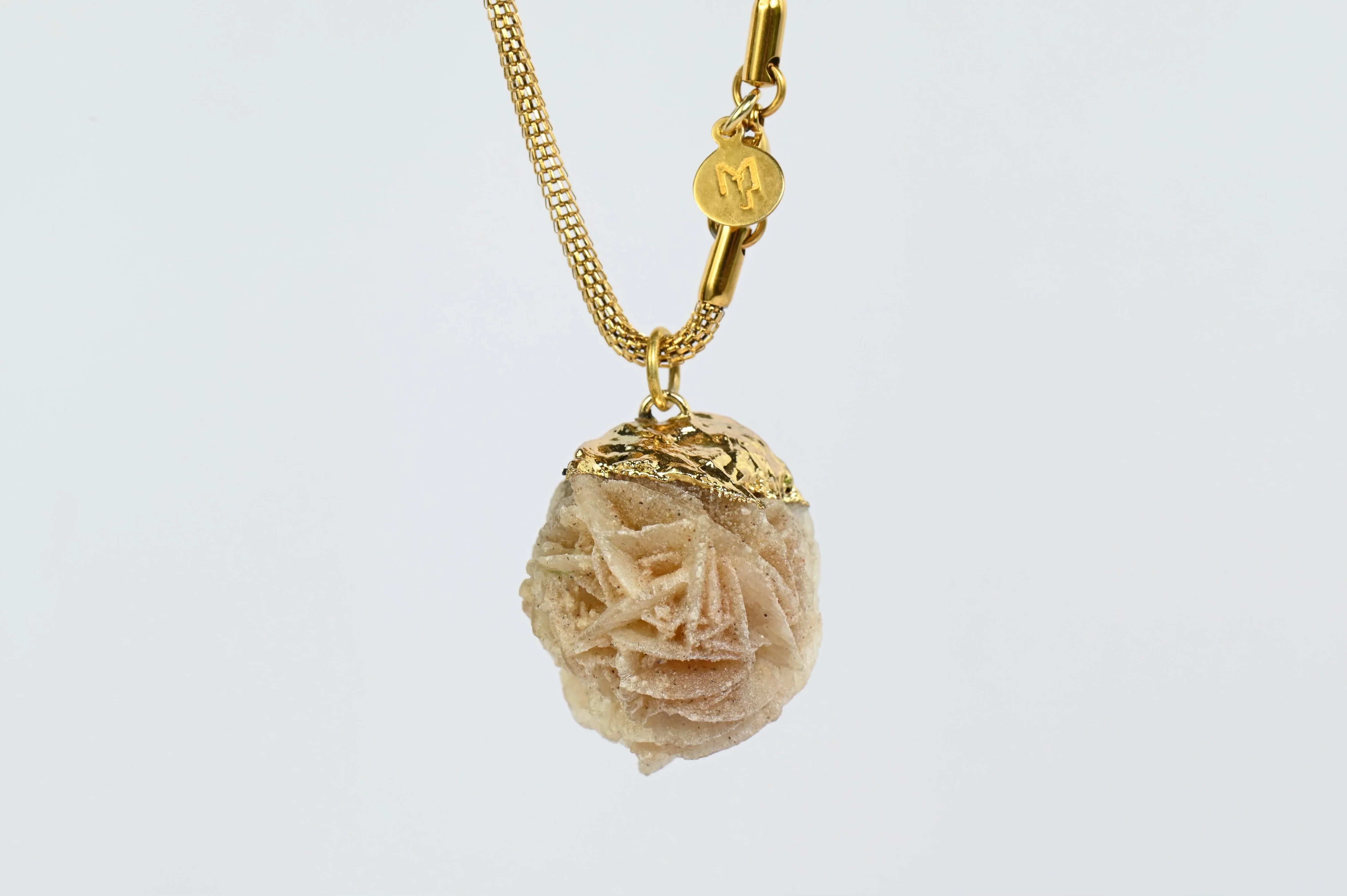 MARILYN TAN JEWELLERY | Desert Rose Natural Gemstone Pendant Necklace In Gold
