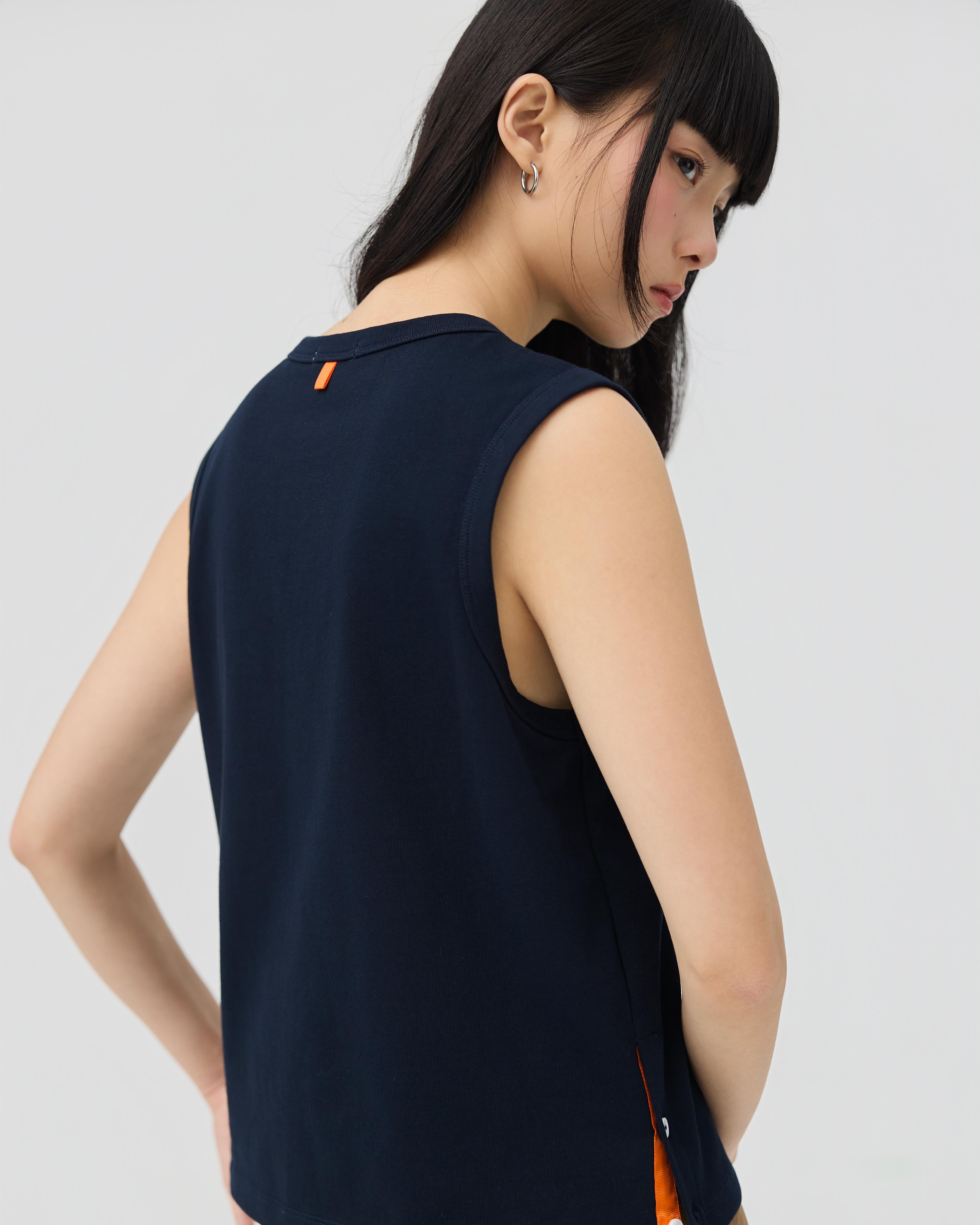 3EIGHTH | Musubi Henley Tank In Navy