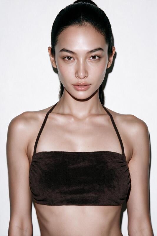 HAI THE LABEL | Teddy Bear | Bandeau Halter Tie Bikini Top - Jellyboo Brown