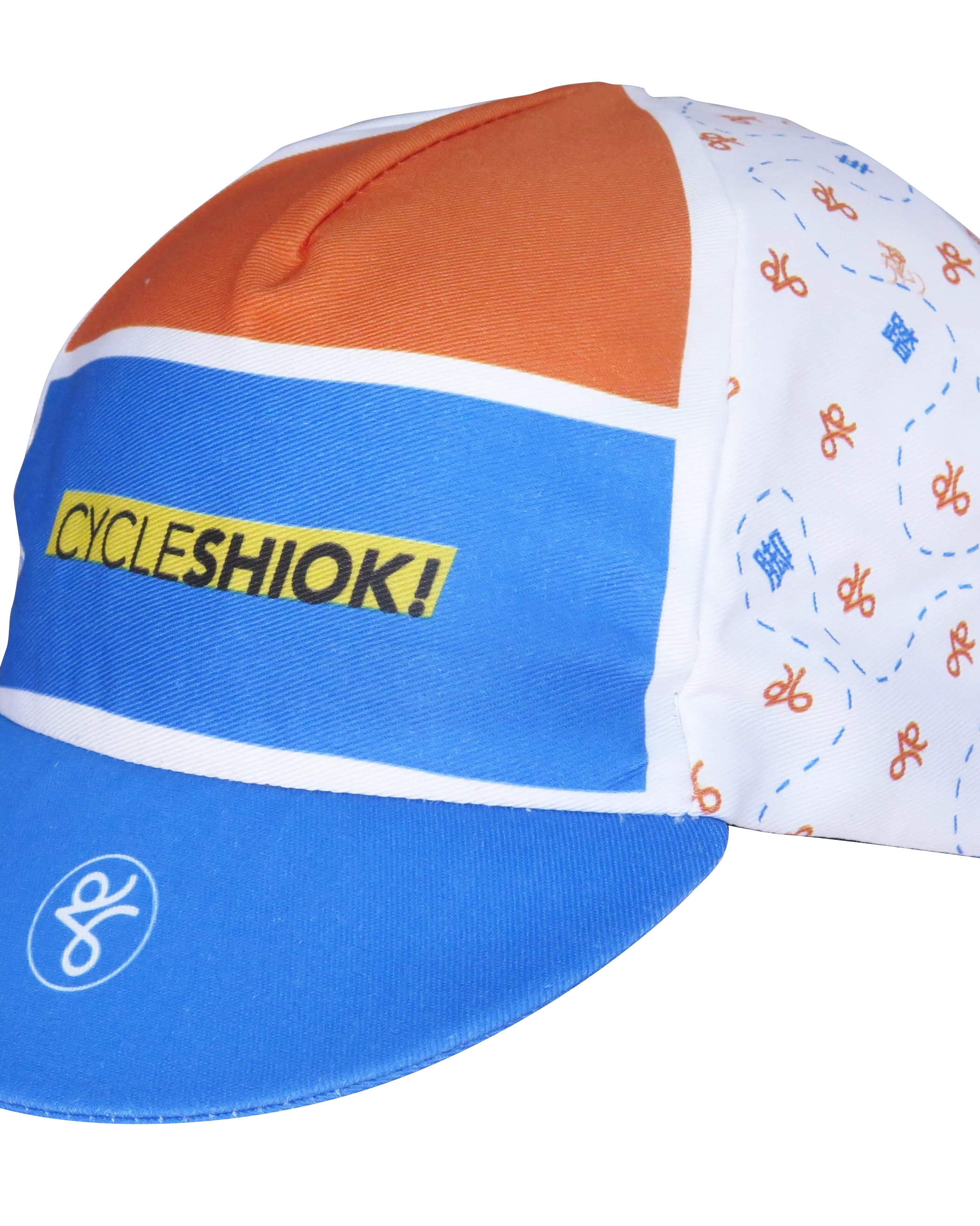 A DESIGN BY TAKACHYA | Cycling Cap - Cycle Shiok Orange Blue
