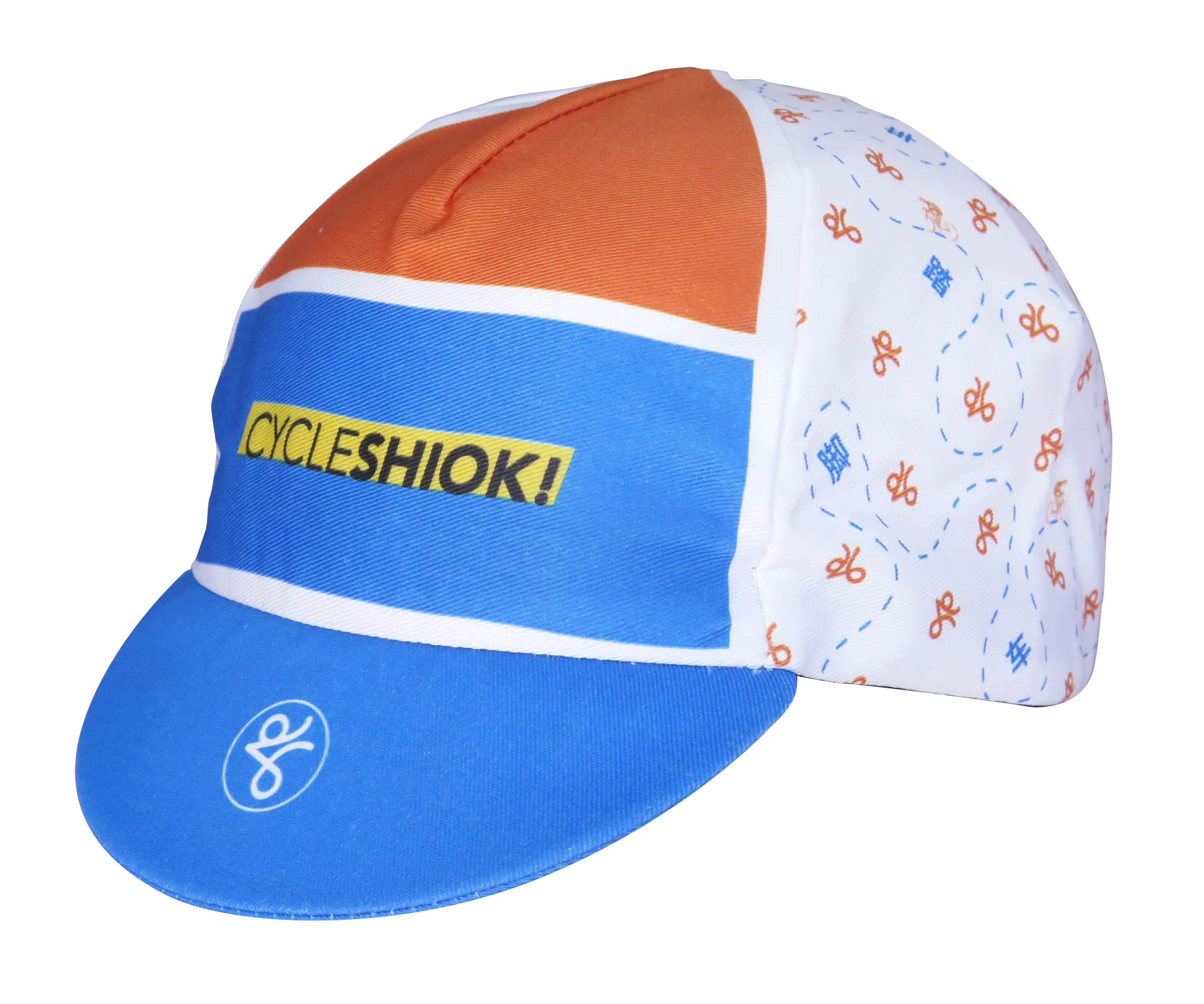 A DESIGN BY TAKACHYA | Cycling Cap - Cycle Shiok Orange Blue