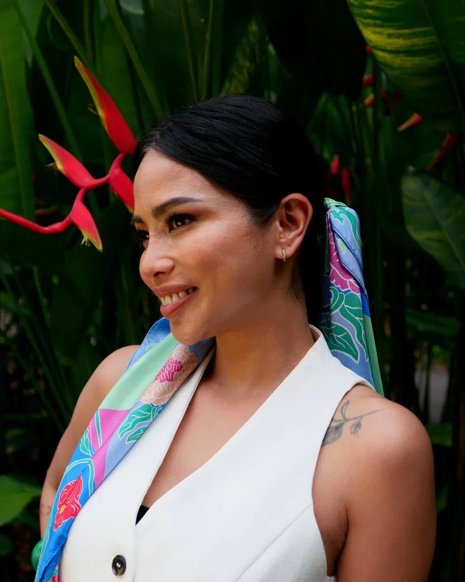 BINARY STYLE | Peranakan Bricollage Premium Silk Scarf