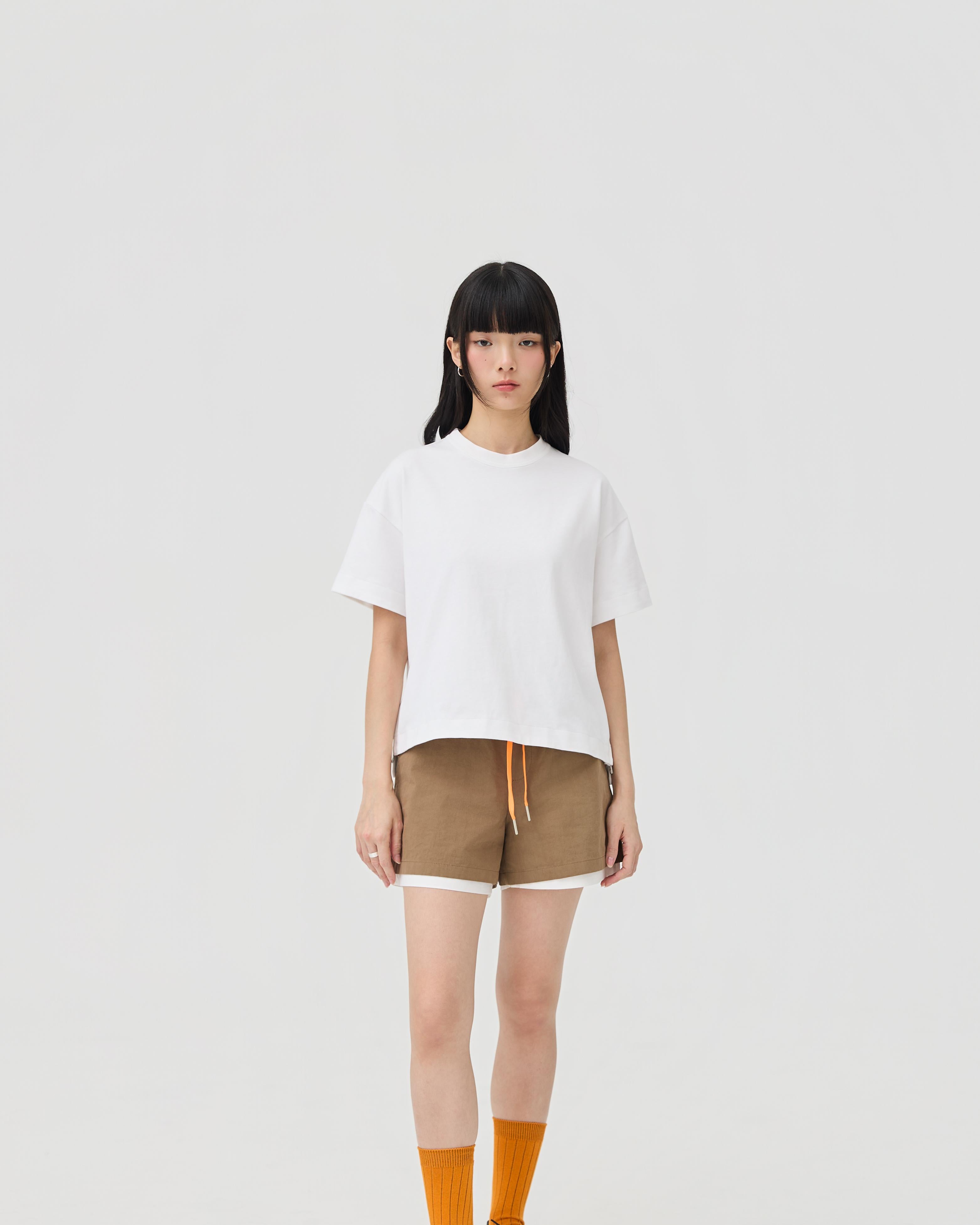 3EIGHTH | Sokko Zip Tee In Optic White