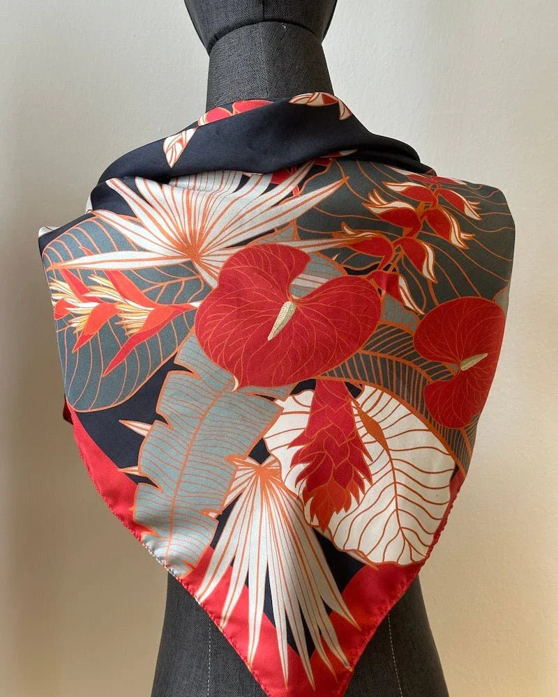 BINARY STYLE | Tropical Party Silk Scarf