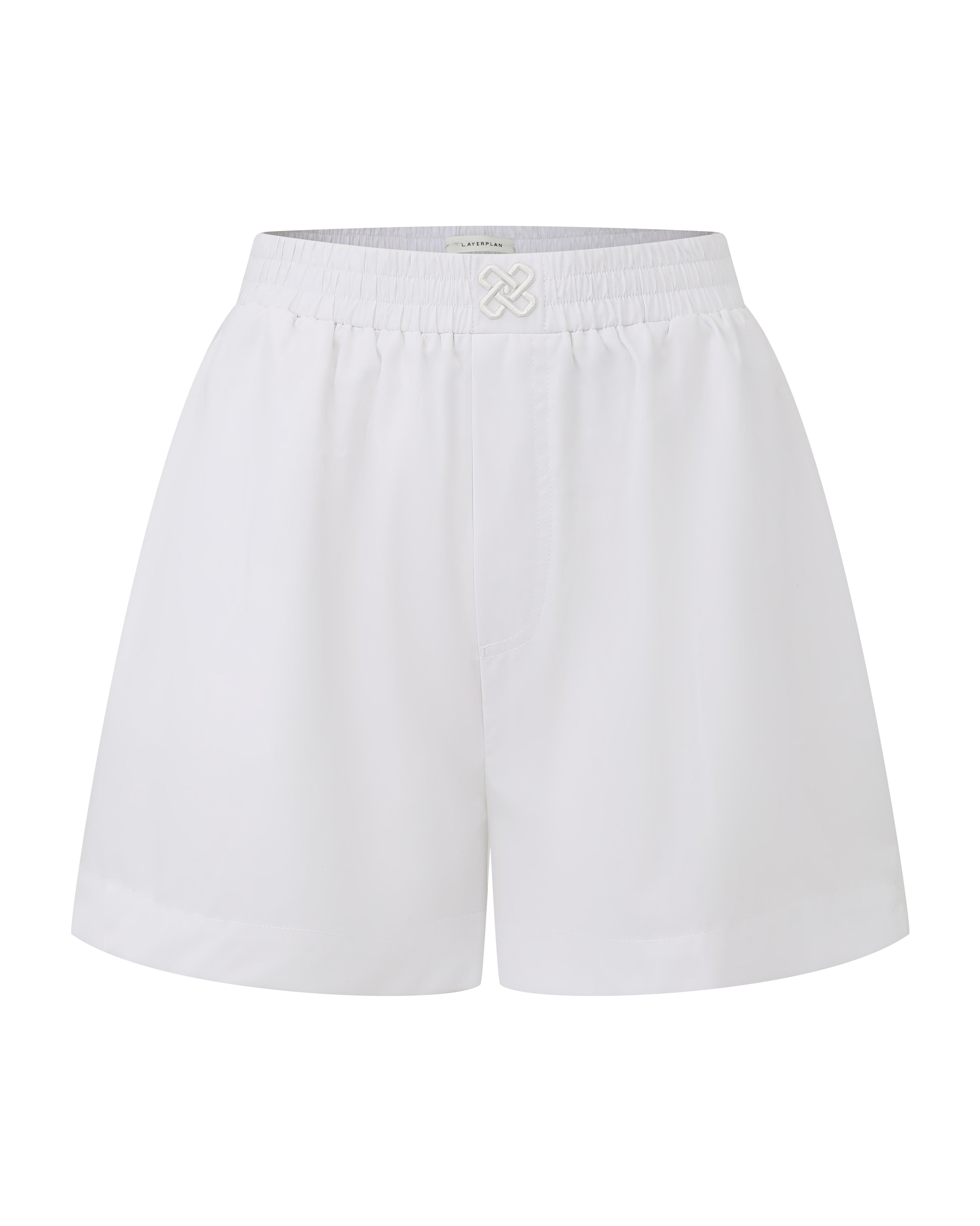 LAYERPLAN | Embroidered Elastic Waist Shorts