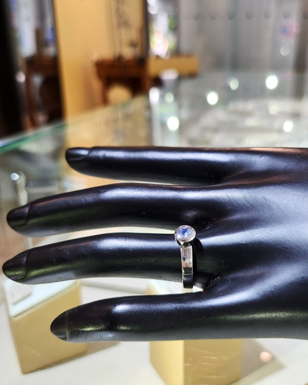 CREATIVE JEWELLERY STUDIO | Burmese Sky Blue Sapphire, Rhodium Plated Silver Ring by Design of Gems