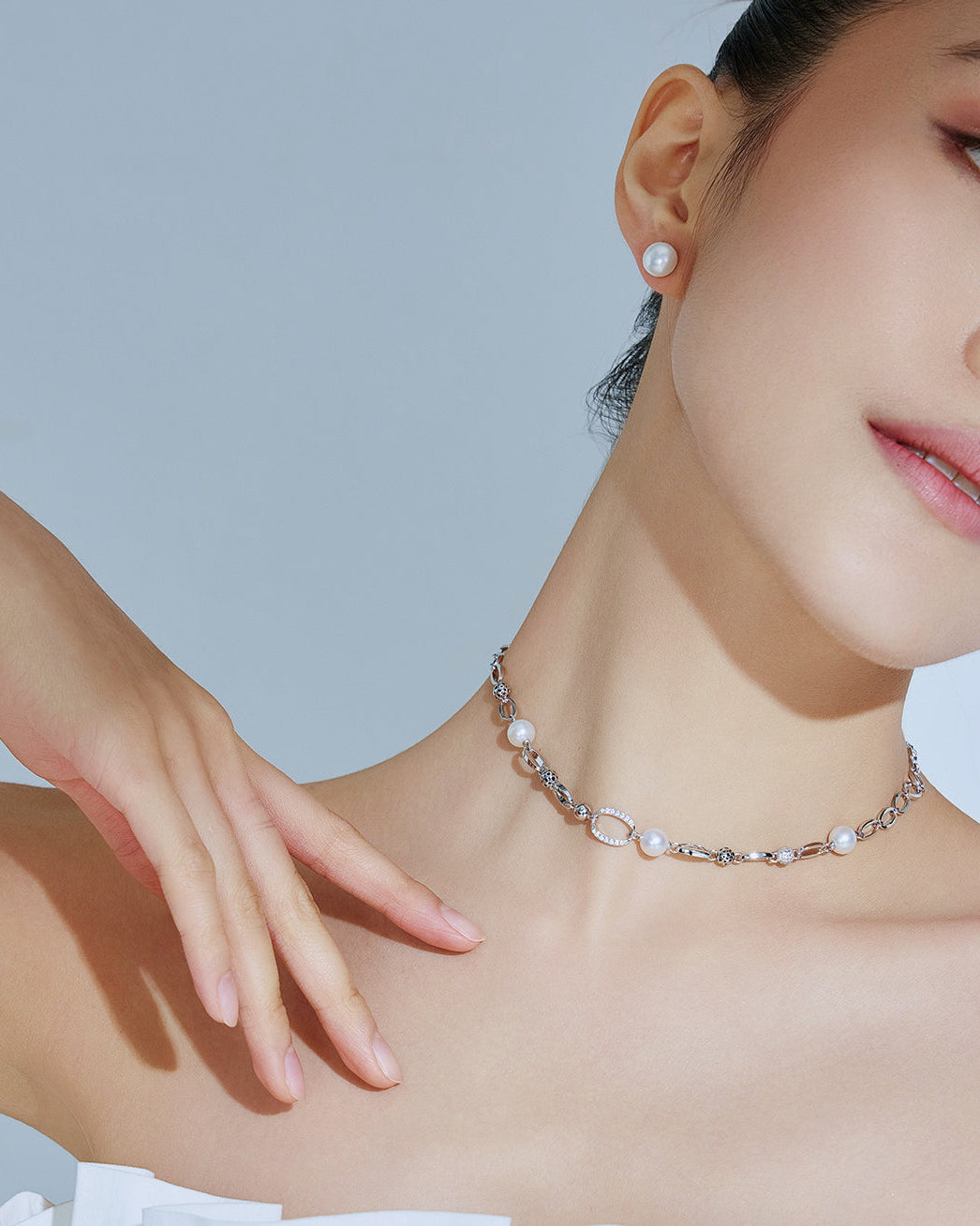 PEARLY LUSTRE | Top Grade Freshwater Pearl Necklace & Earrings Set WS00132 | SAFARI