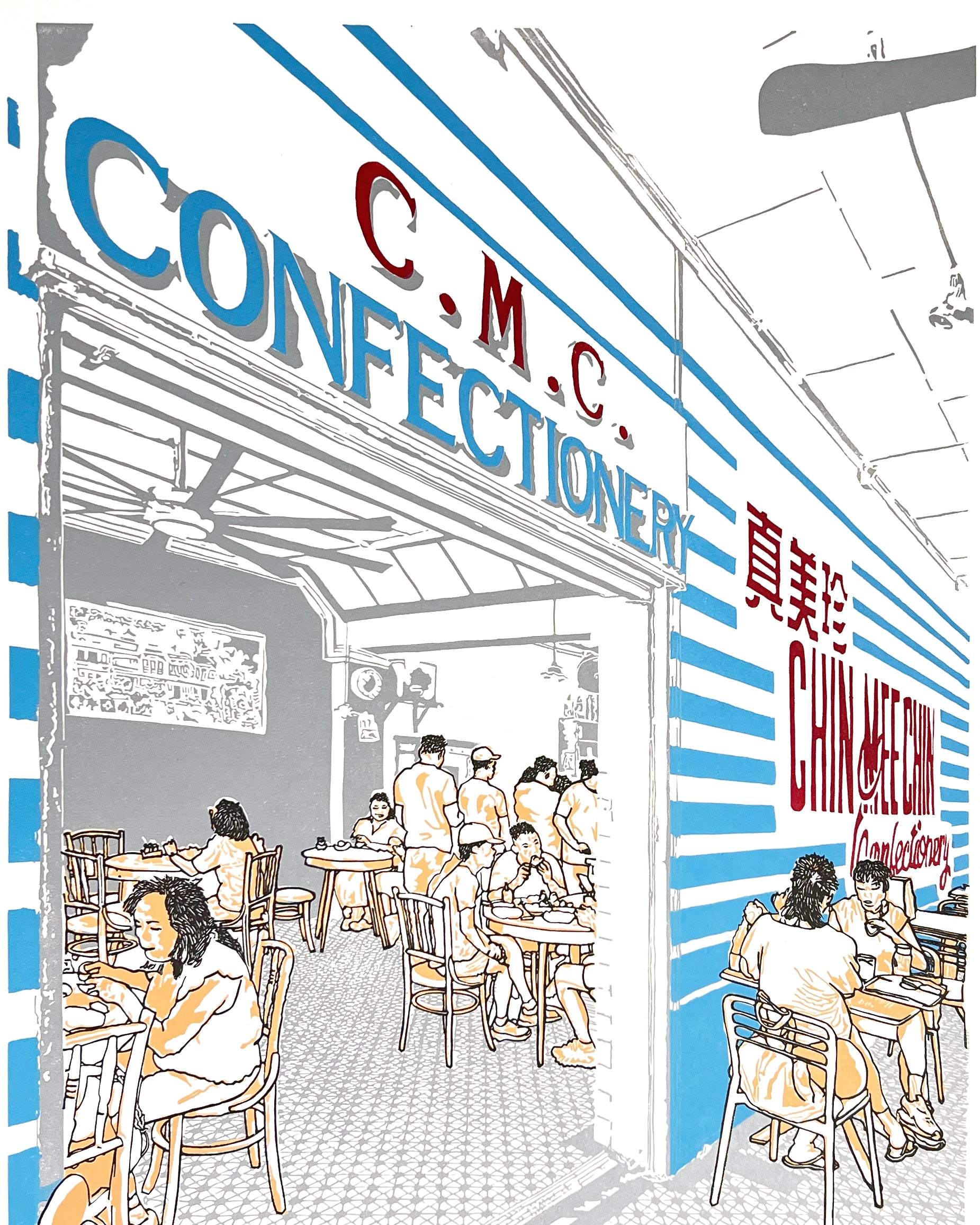 TATSU MAKER WORKS | China Town Popiah Original Linocut Print