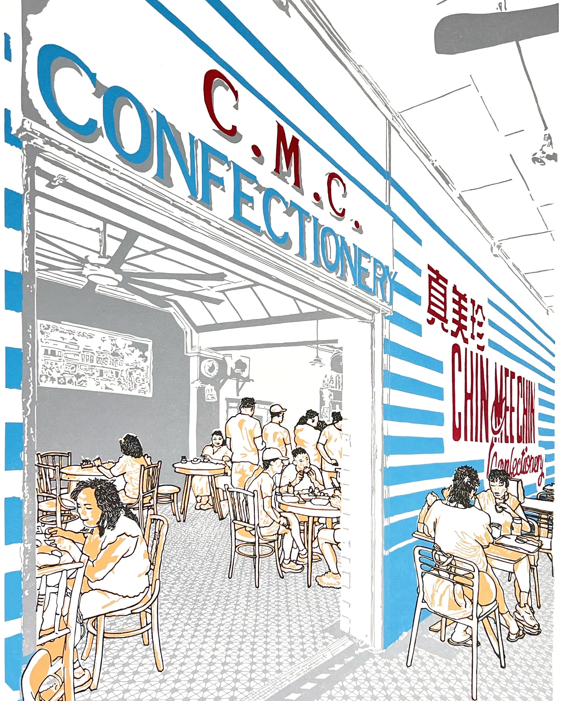 TATSU MAKER WORKS | China Town Popiah Original Linocut Print