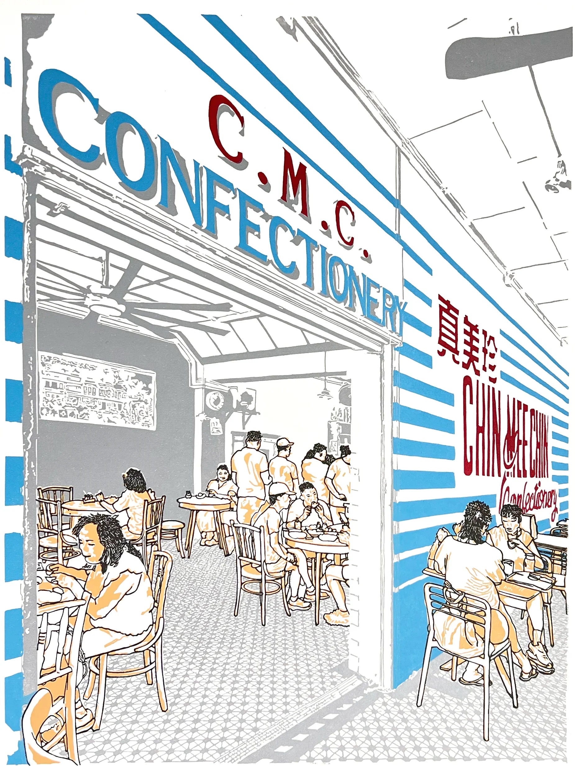 TATSU MAKER WORKS | China Town Popiah Original Linocut Print
