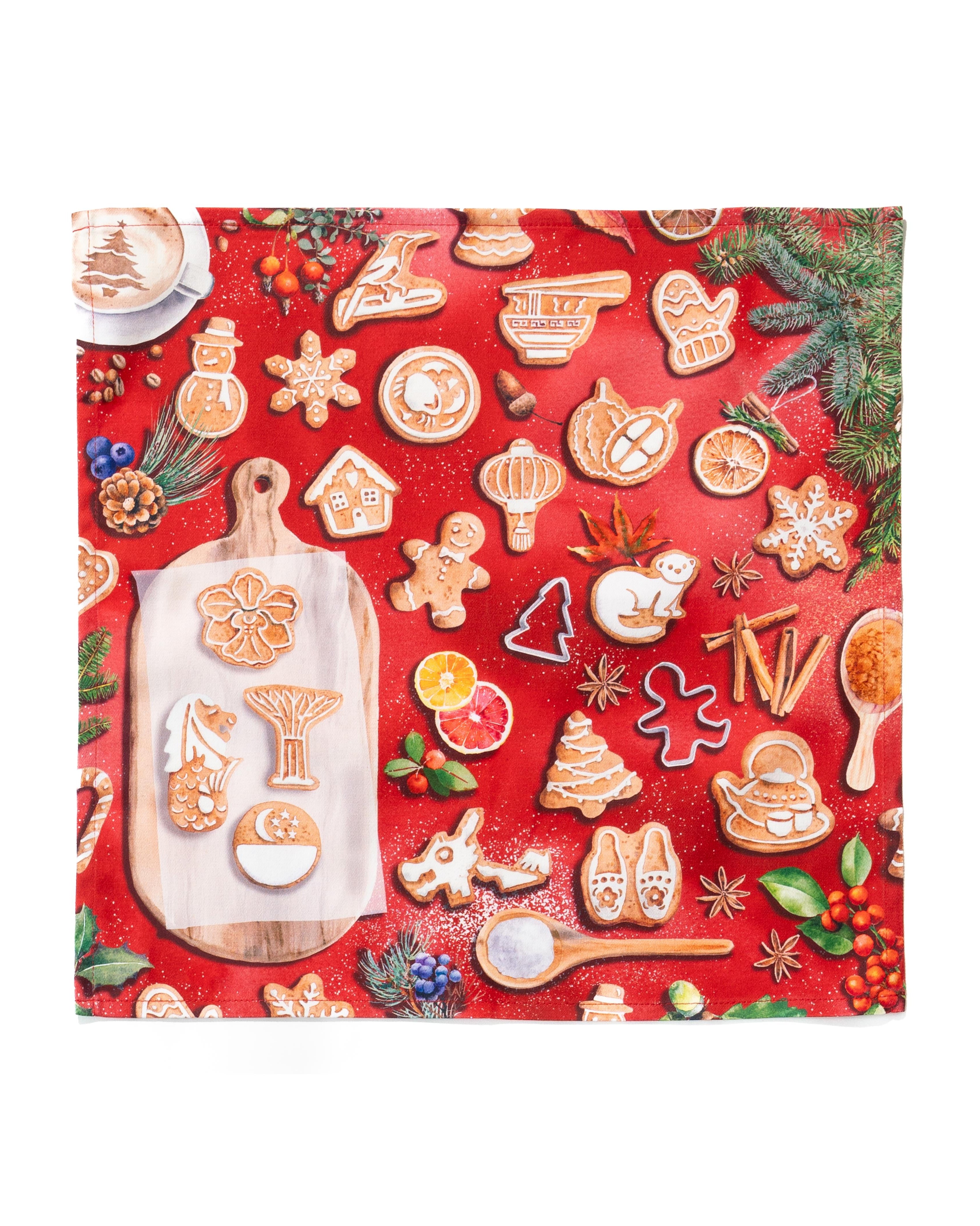 SINGLAPA | Gingerbread Napkin (Red)