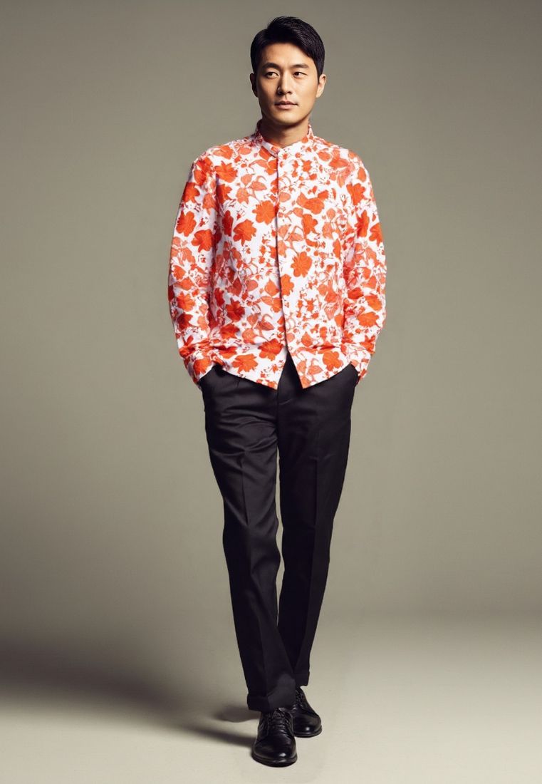 ANS.EIN | PERANAKAN PAWS Man Shirt Long Sleeve With Point Collar