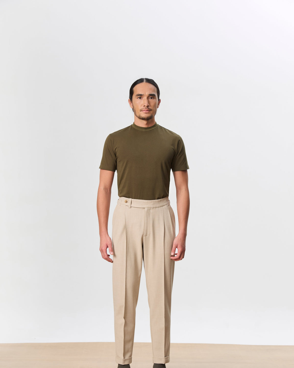 HOUSE OF ANON | Arlo Mock Neck Tee, Jersey