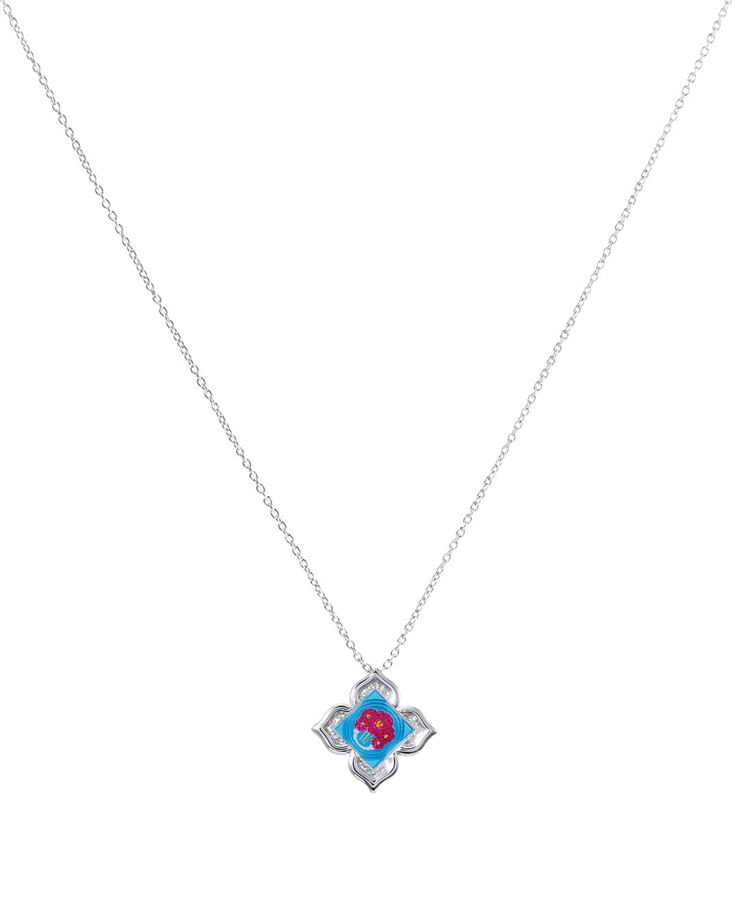 RARE BIRD COLLECTION | Peranakan Floral Pendant - Silver Nyra Bloom