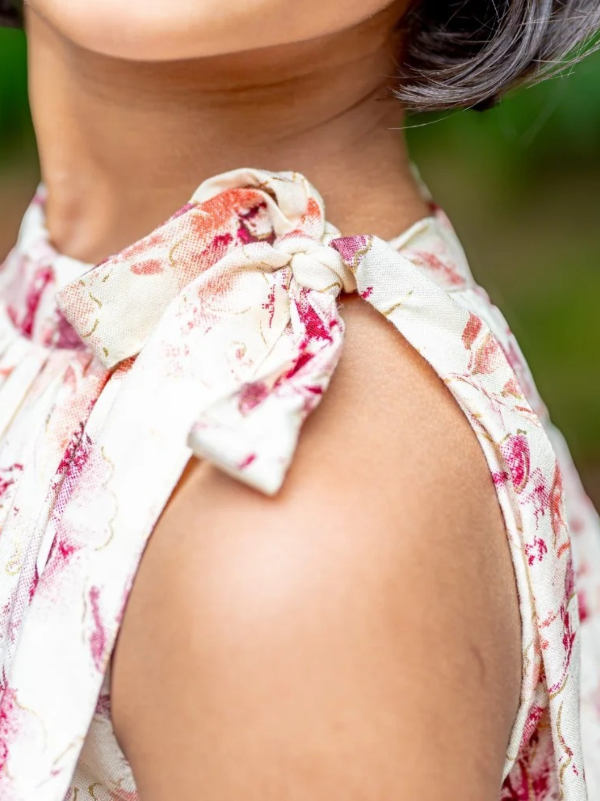 NIMBU | Elsa Girls Red Flowy Dress in Muslin Cotton