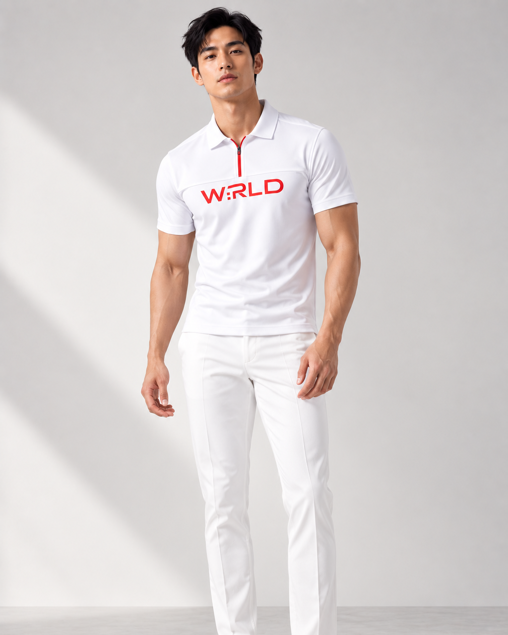 WRLD | LOGOIST ZIP POLO | WHITE
