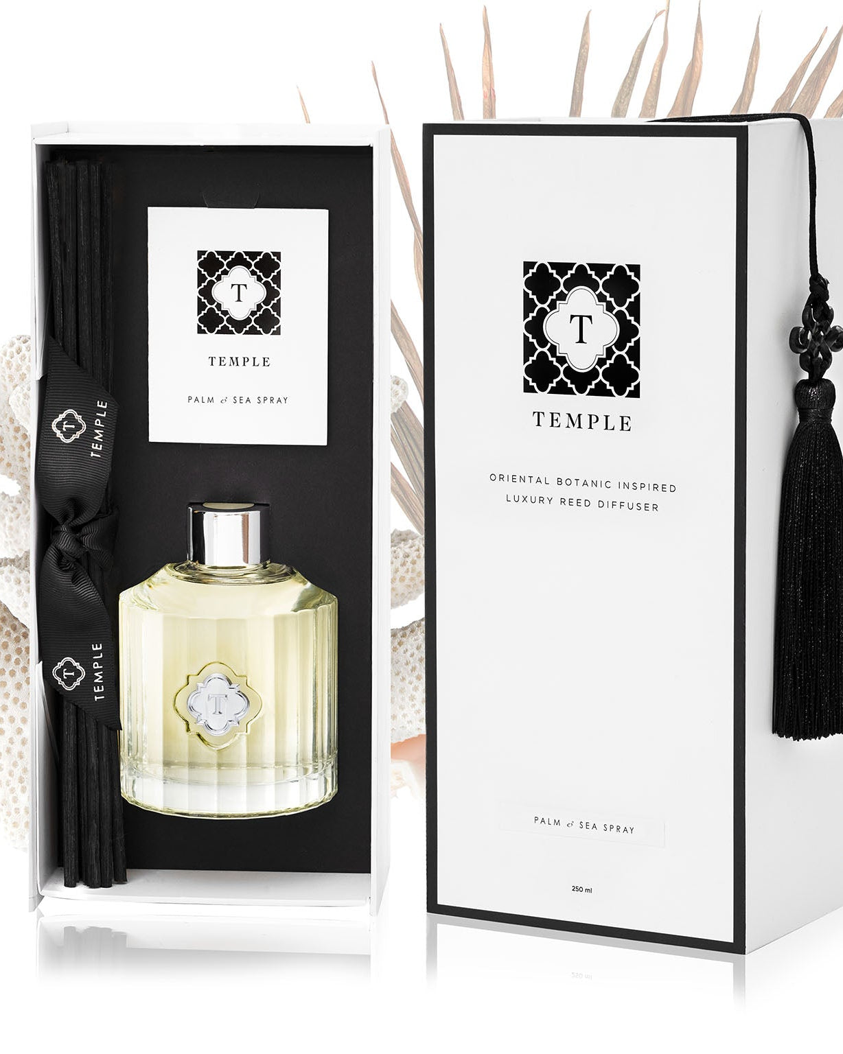 TEMPLE CANDLES | Luxury Reed Diffuser - Palm & Sea Spray