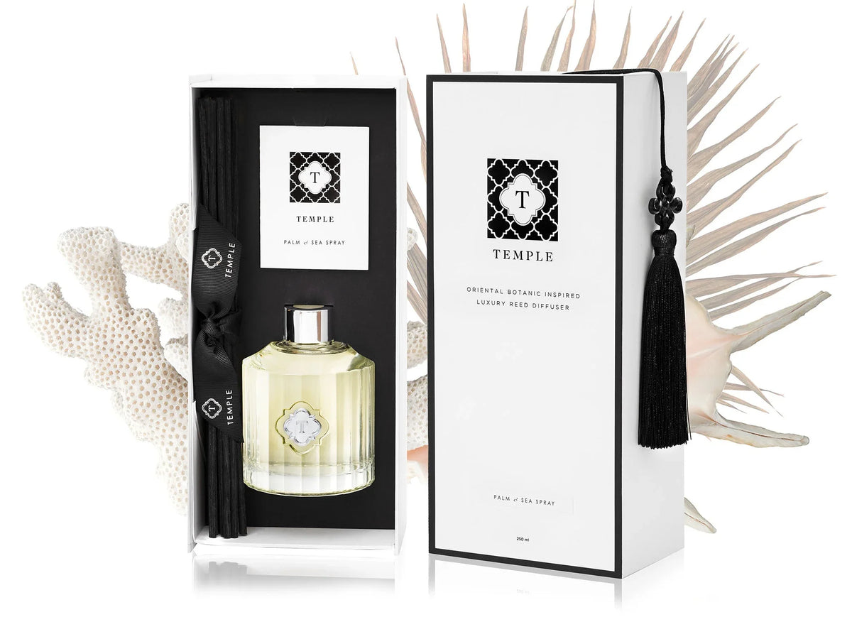TEMPLE CANDLES | Luxury Reed Diffuser - Palm & Sea Spray