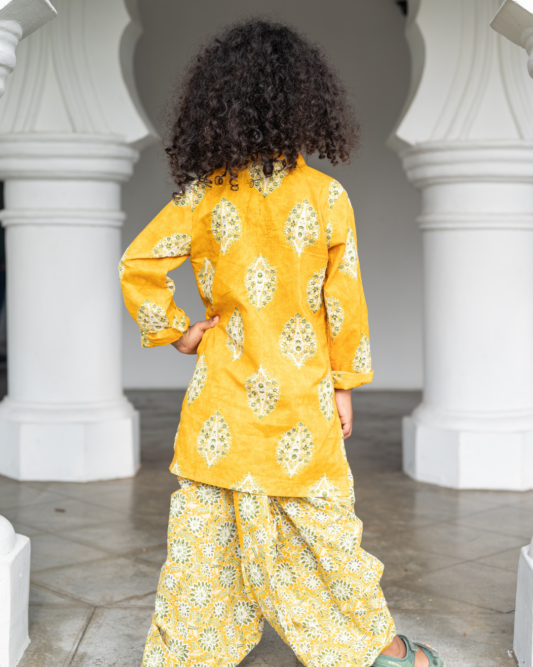 NIMBU | Mira Yellow Boys Kurta Dhoti in Cotton