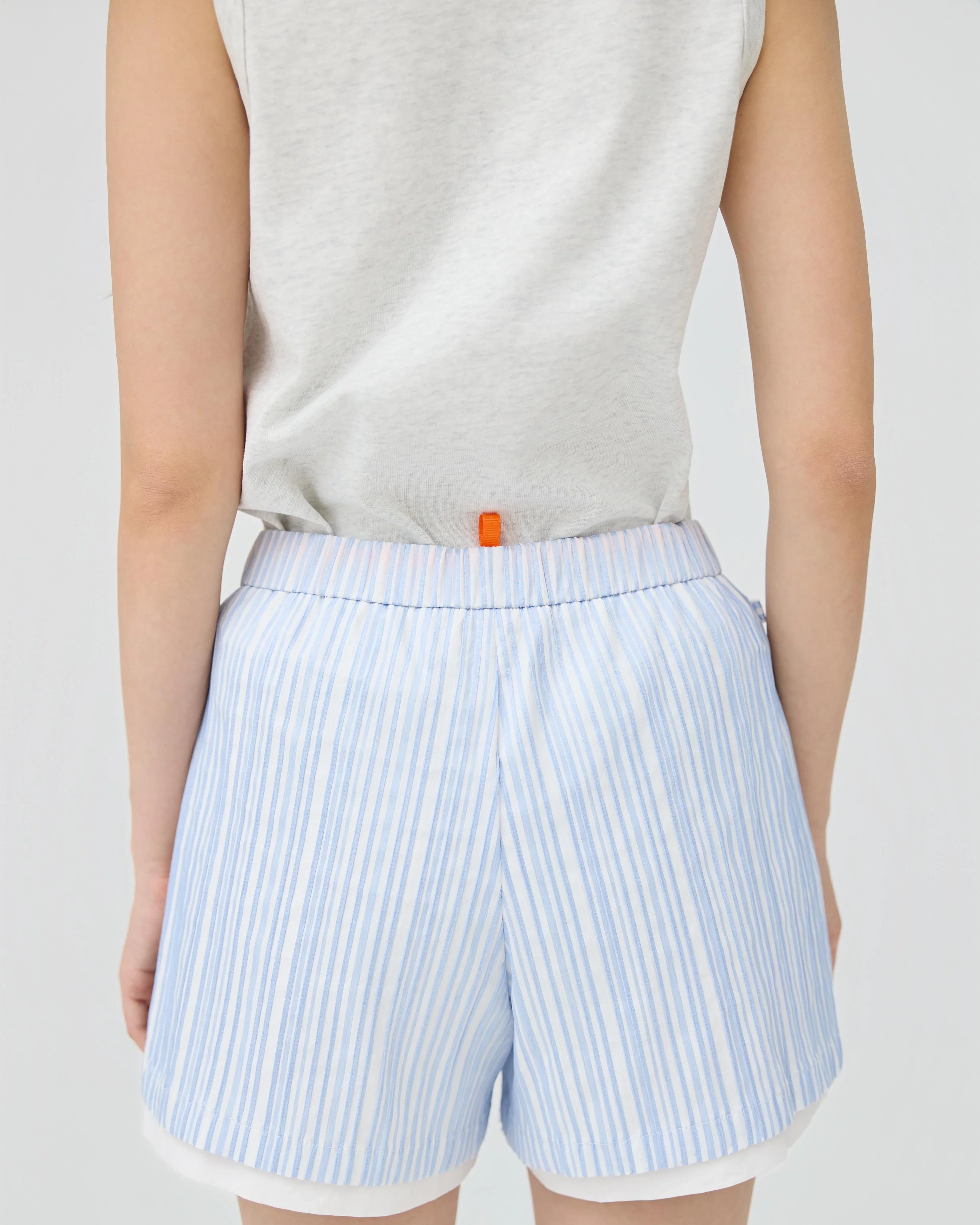 3EIGHTH | Futae Shorts In Blue Seersucker