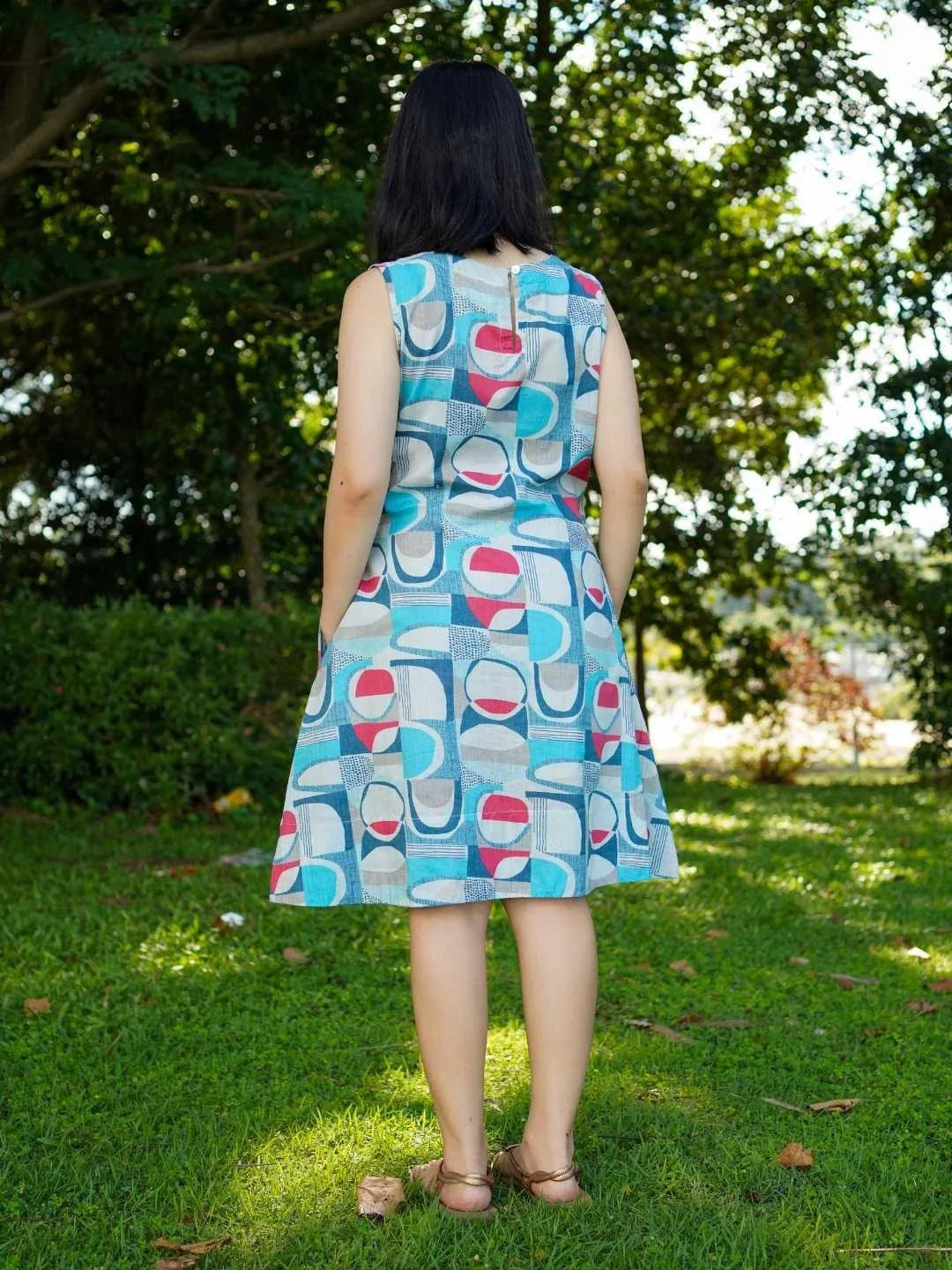 NIMBU | Isla Coral Blue Women's A-Line Dress