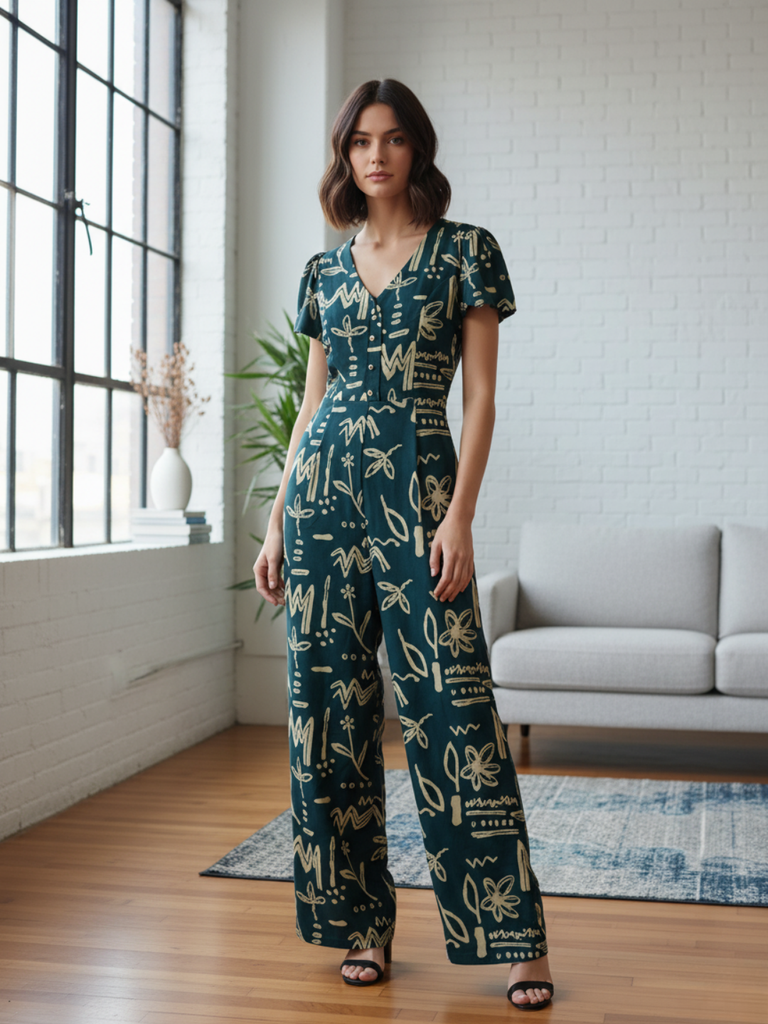 NIMBU | Moana Teal Women's Jumpsuit in Cotton