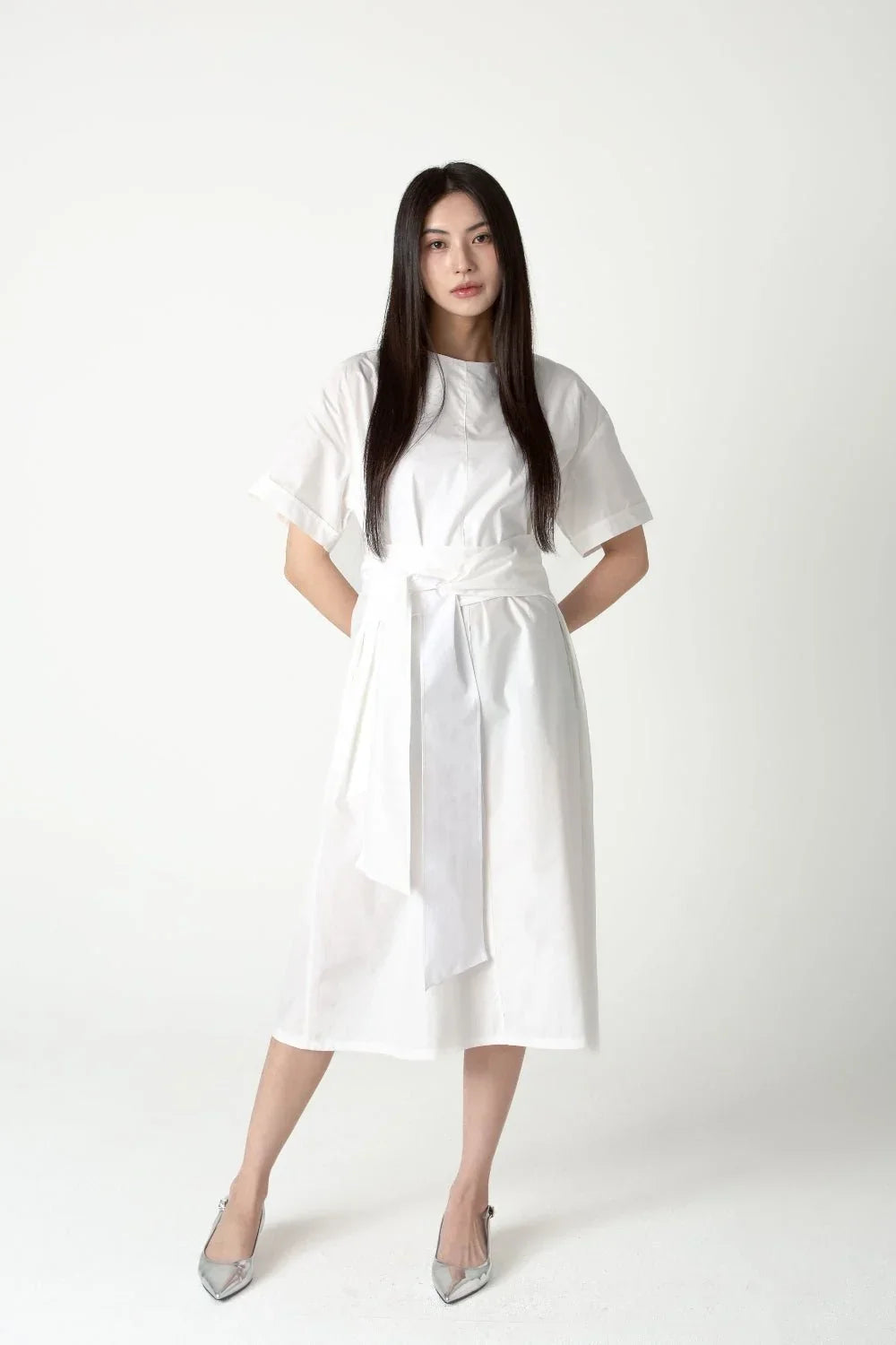 SAERO COLLECTIVE | Wrapline Dress | White