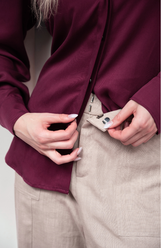 OLIVE BASICS | Jesse Wide-Leg Pocket Pants in TENCELâ„¢ Linen