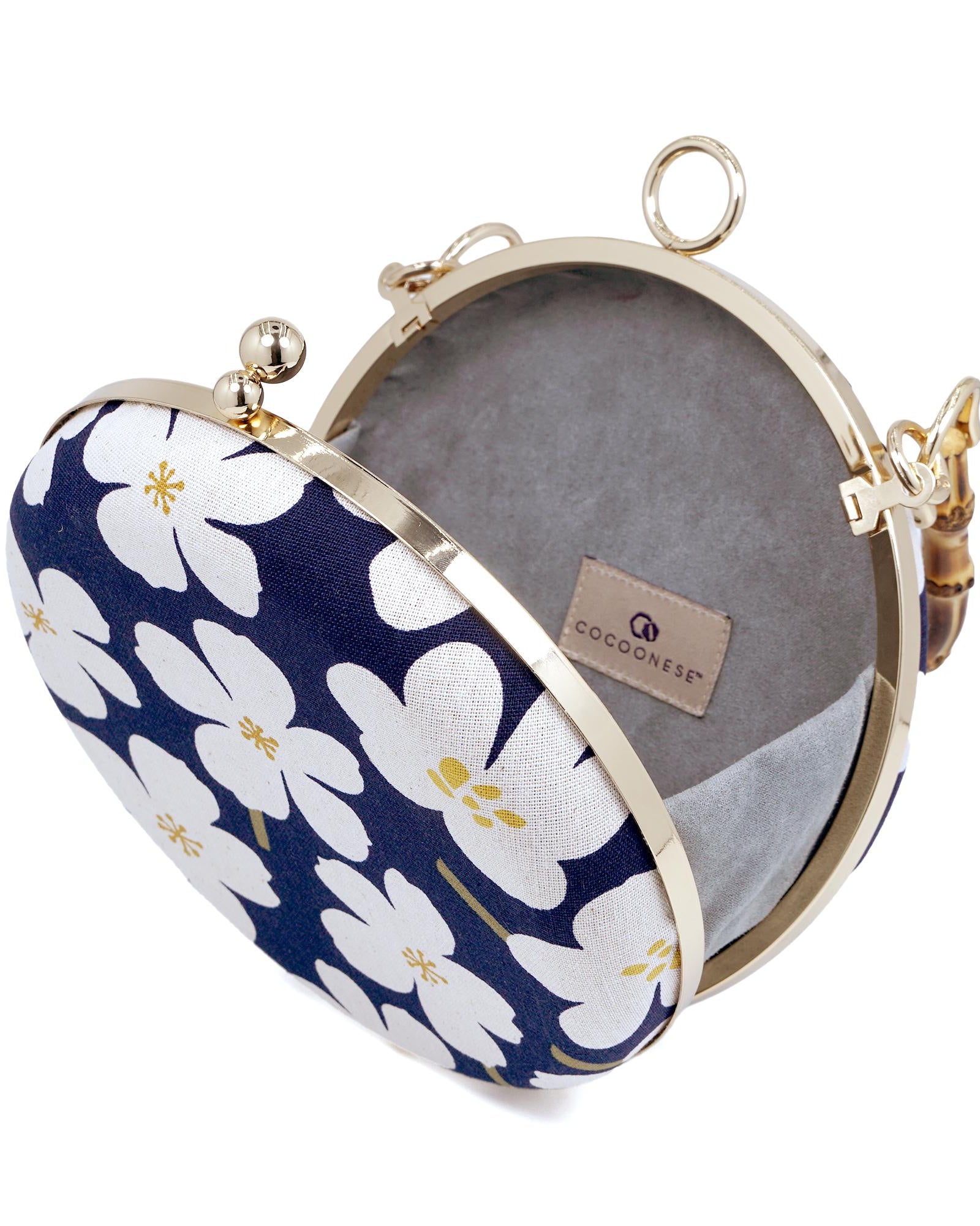 COCOONESE | Round Hard Case Bamboo Handle Bag