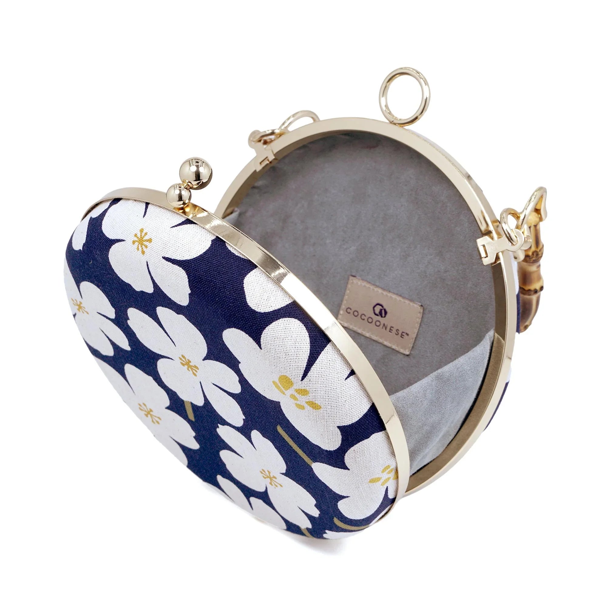 COCOONESE | Round Hard Case Bamboo Handle Bag