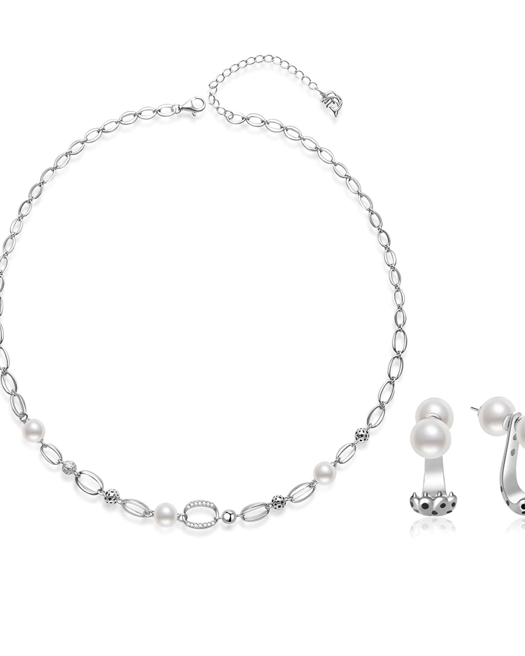 PEARLY LUSTRE | Top Grade Freshwater Pearl Necklace & Earrings Set WS00132 | SAFARI