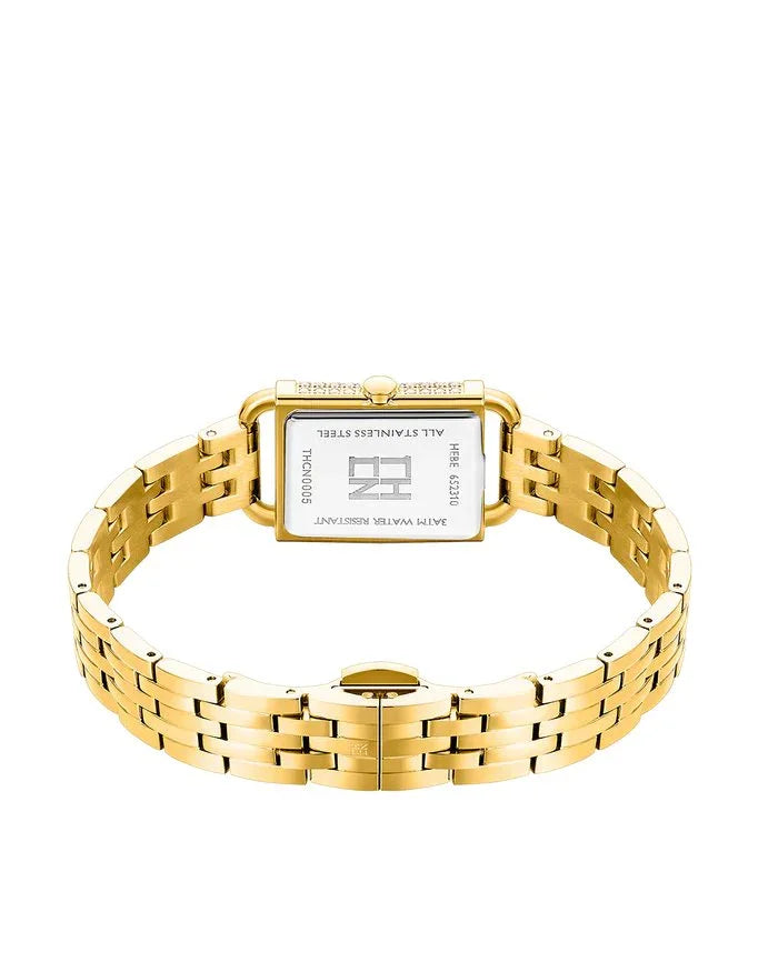BLACK BY BLUE BRAVE | THCN H· I Eggshell Green Dial Gold Bracelet Watch