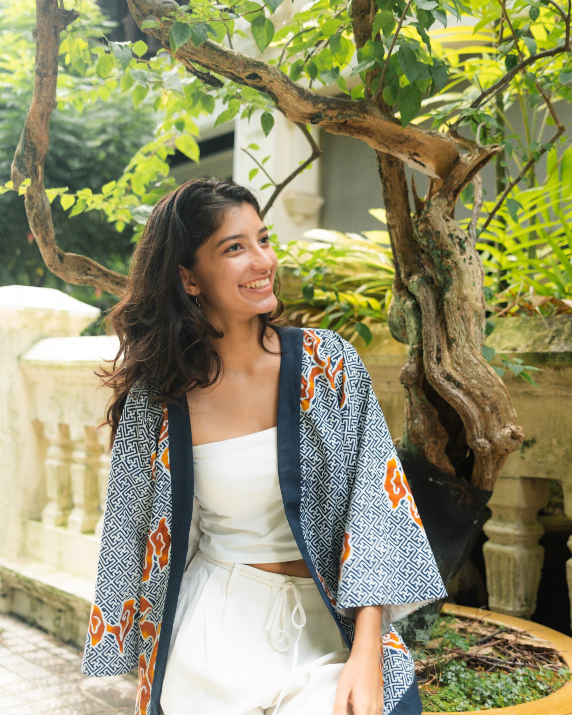 STUDIO GYPSIED | Batik Unisex Jacket In Tumbuh Indigo