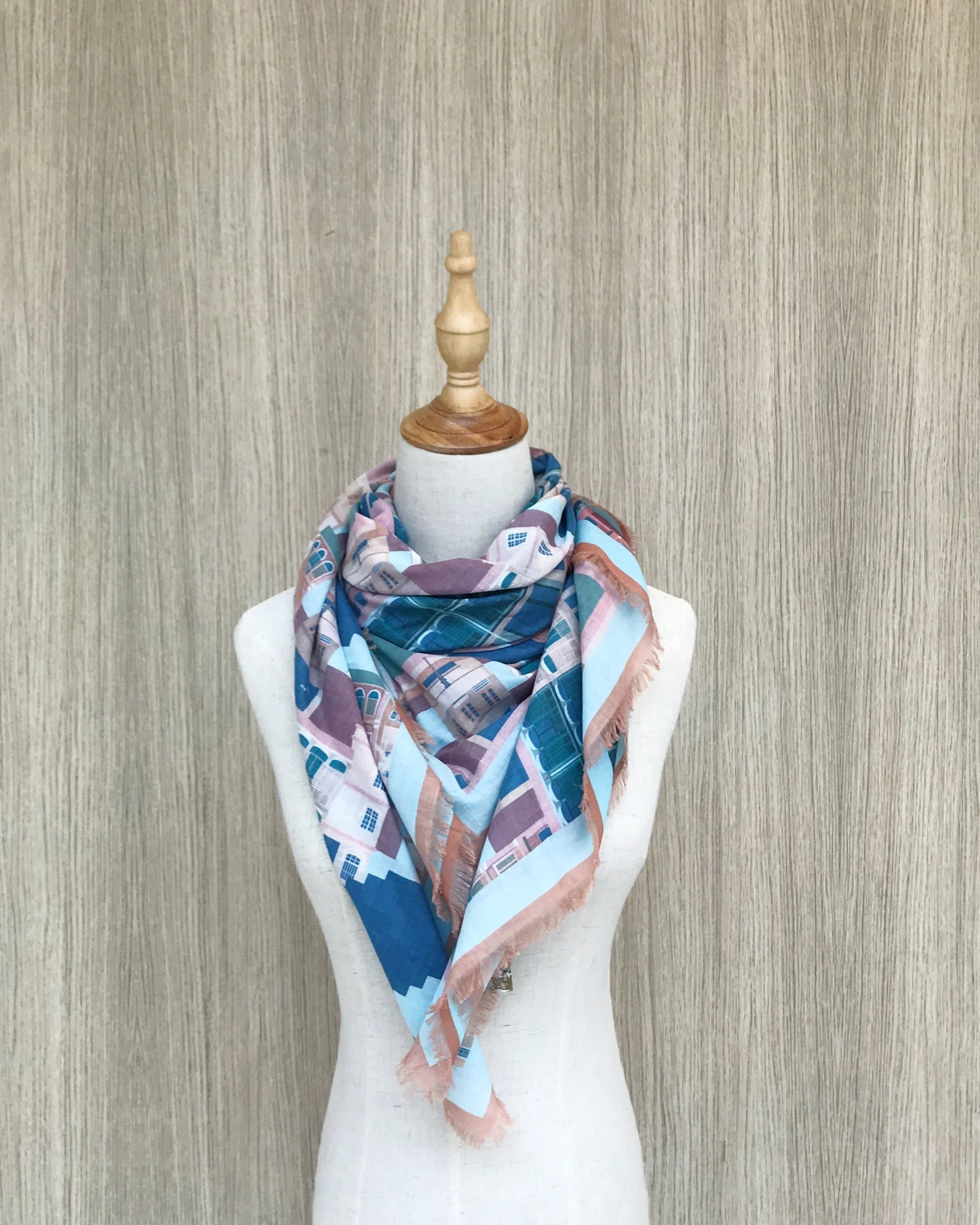 BINARY STYLE | Shophouses Of Singapore 115x115cm Square Scarf