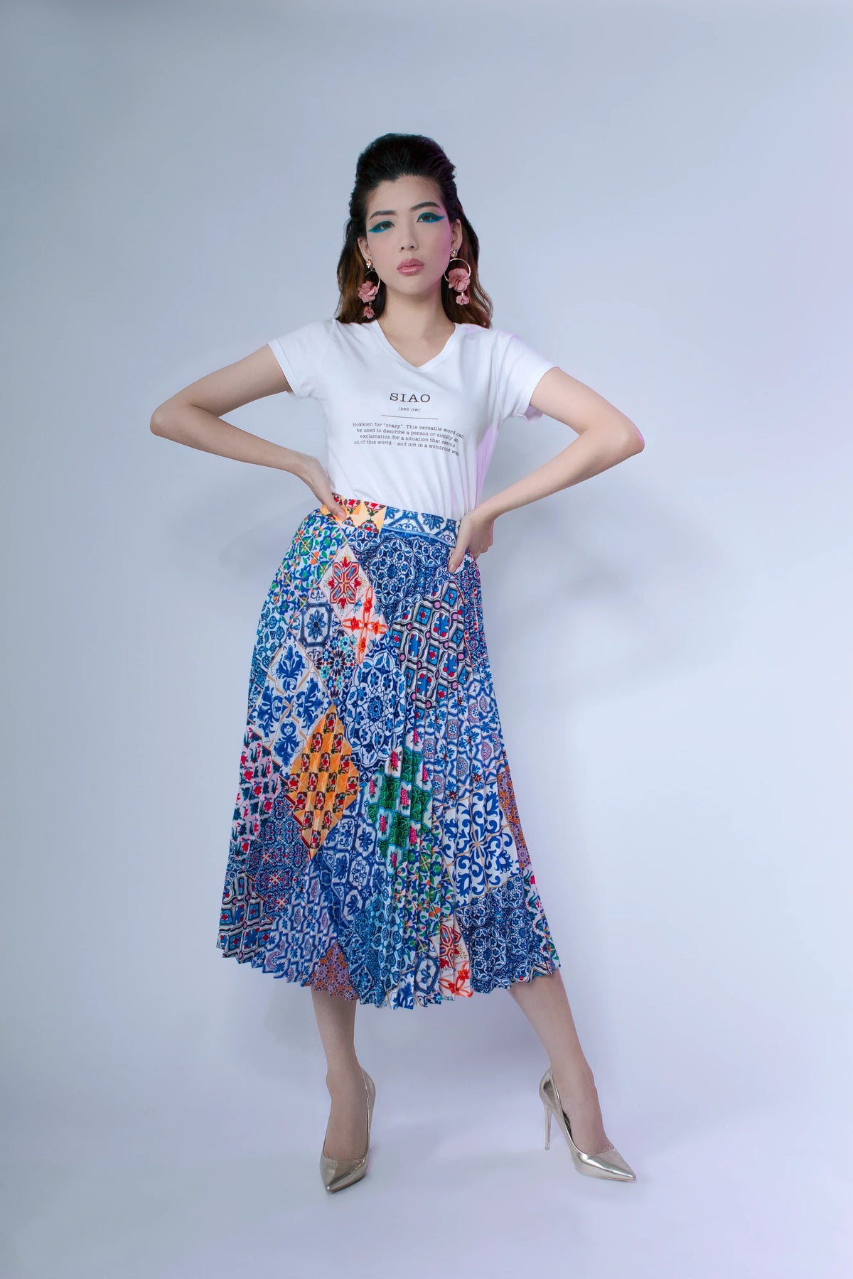 PHOTO PHACTORY | Jiwas Wrap Skirt | Singapore Girl Skirt | Blue