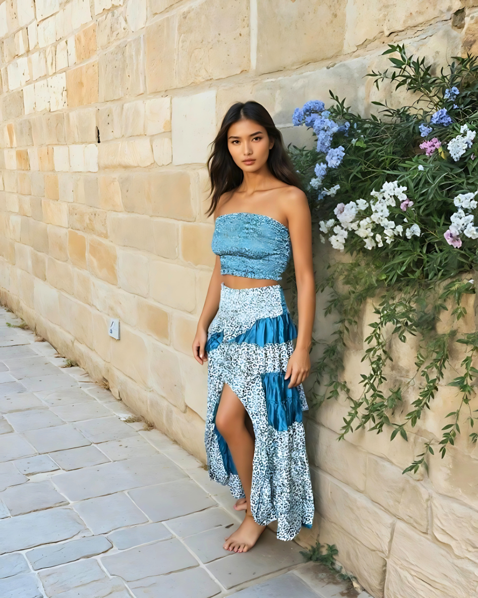 RAJA RANI | Modal Silk Tube Top & Skirt Set