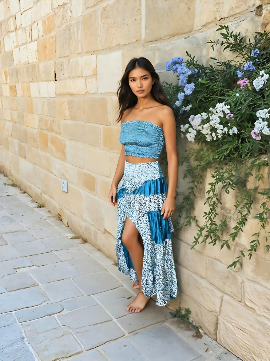 RAJA RANI | Modal Silk Tube Top & Skirt Set