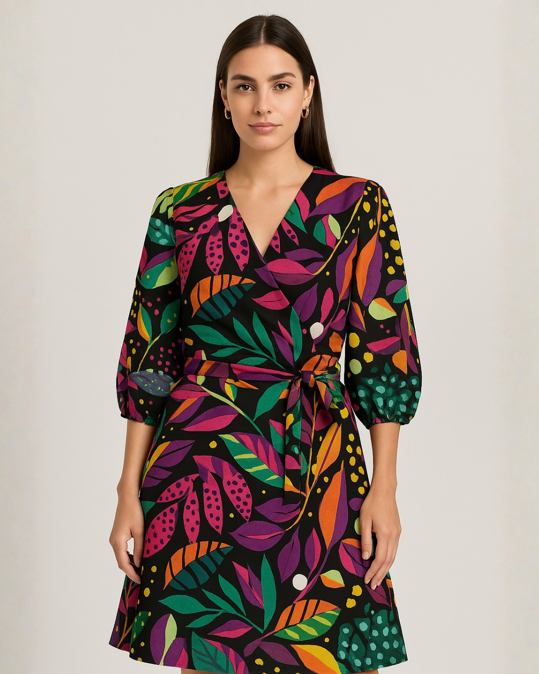 NIMBU | Havana Starry Night Wrap Dress In Cotton