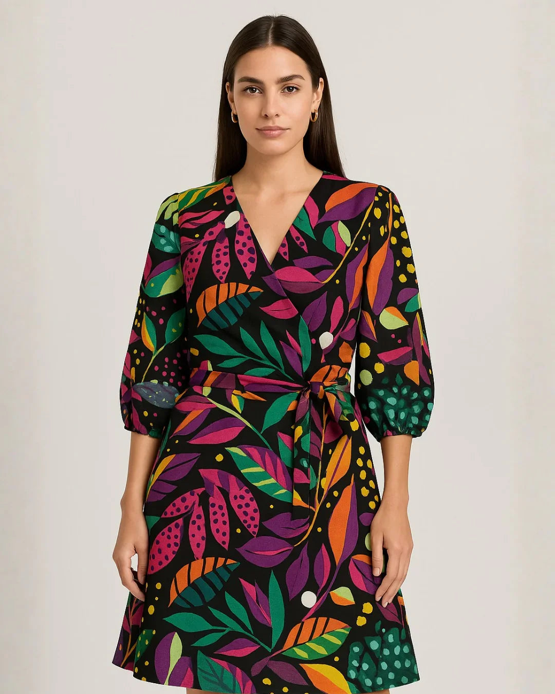 NIMBU | Havana Starry Night Wrap Dress In Cotton