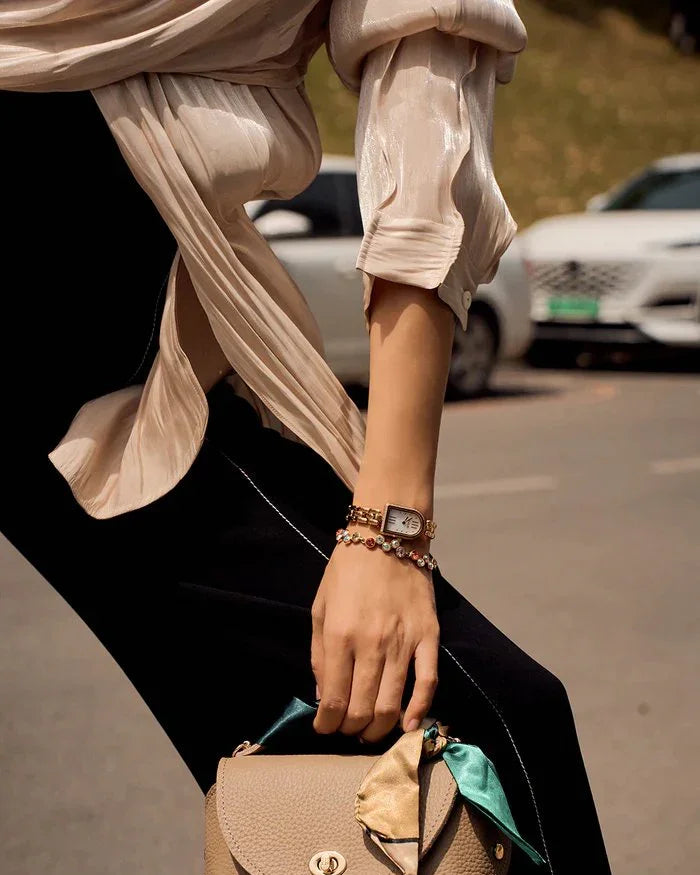 BLACK BY BLUE BRAVE | THCN N· II White Mother-of-Pearl Rose Gold Bracelet Watch