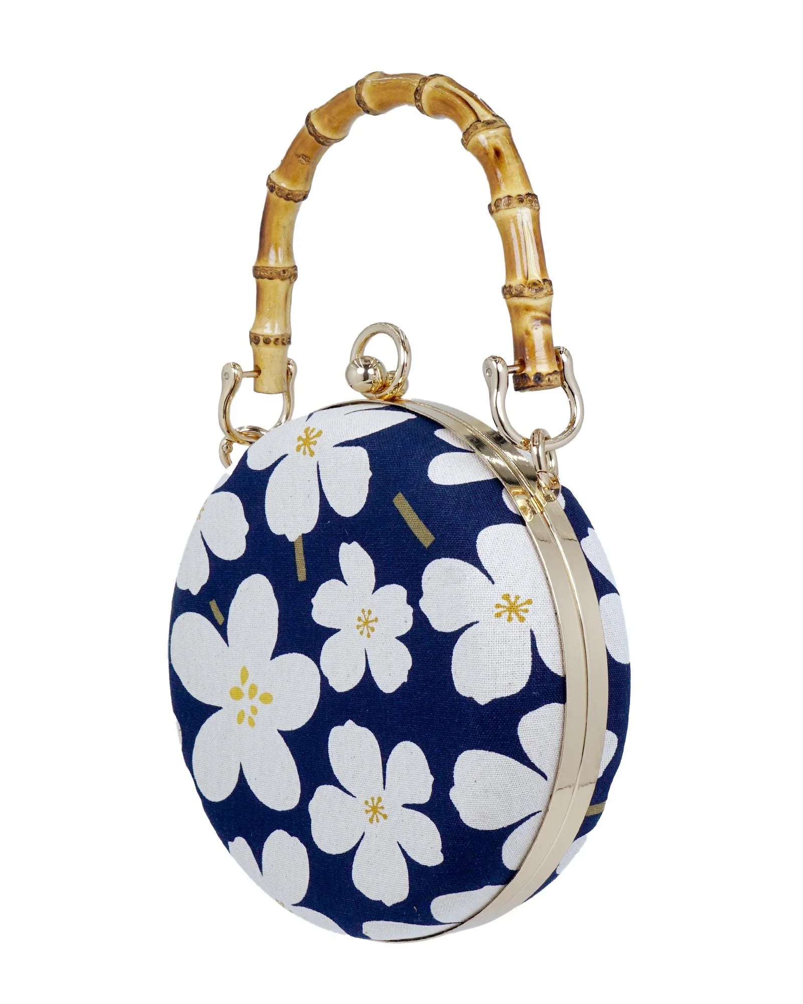COCOONESE | Round Hard Case Bamboo Handle Bag