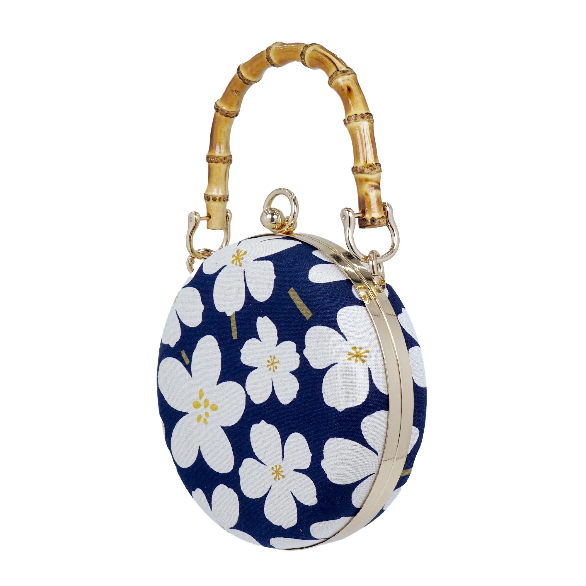 COCOONESE | Round Hard Case Bamboo Handle Bag