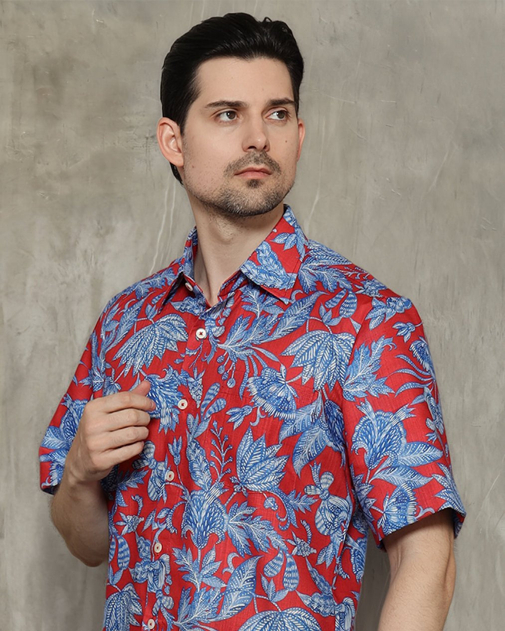 KANZI COLLECTION | Blue Foliage Shirt