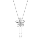 RISIS | Aeridovanda Vieng Ping Orchid Long Slider Necklace in Palladium