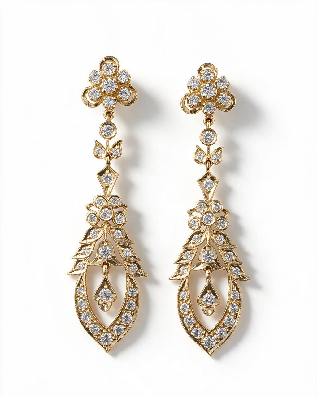 FOUNDATION JEWELLERS | 18K Yellow Gold Natural Diamond Earring - PE101814
