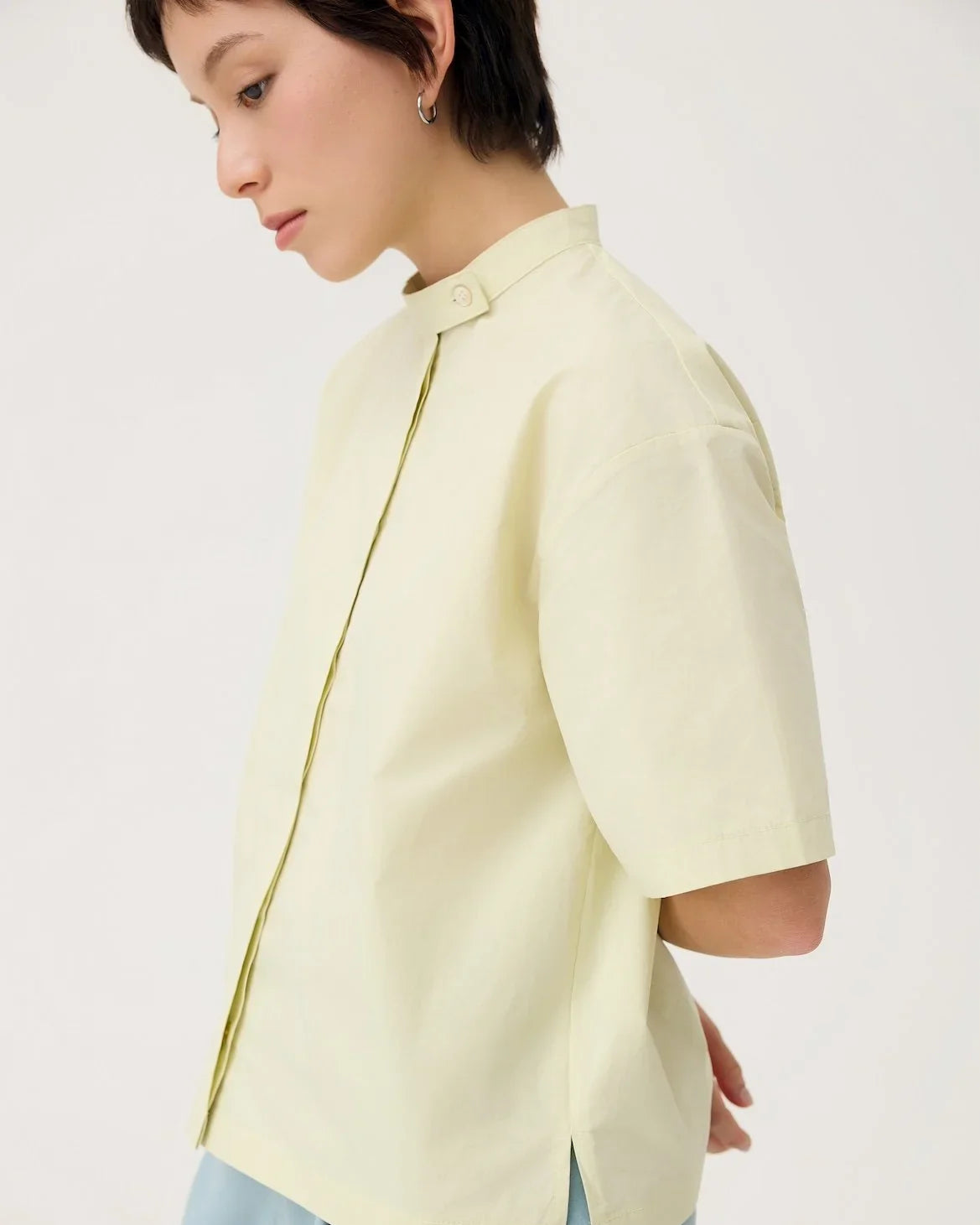 3EIGHTH | UTSURO Crop Shirt in Pandan Green