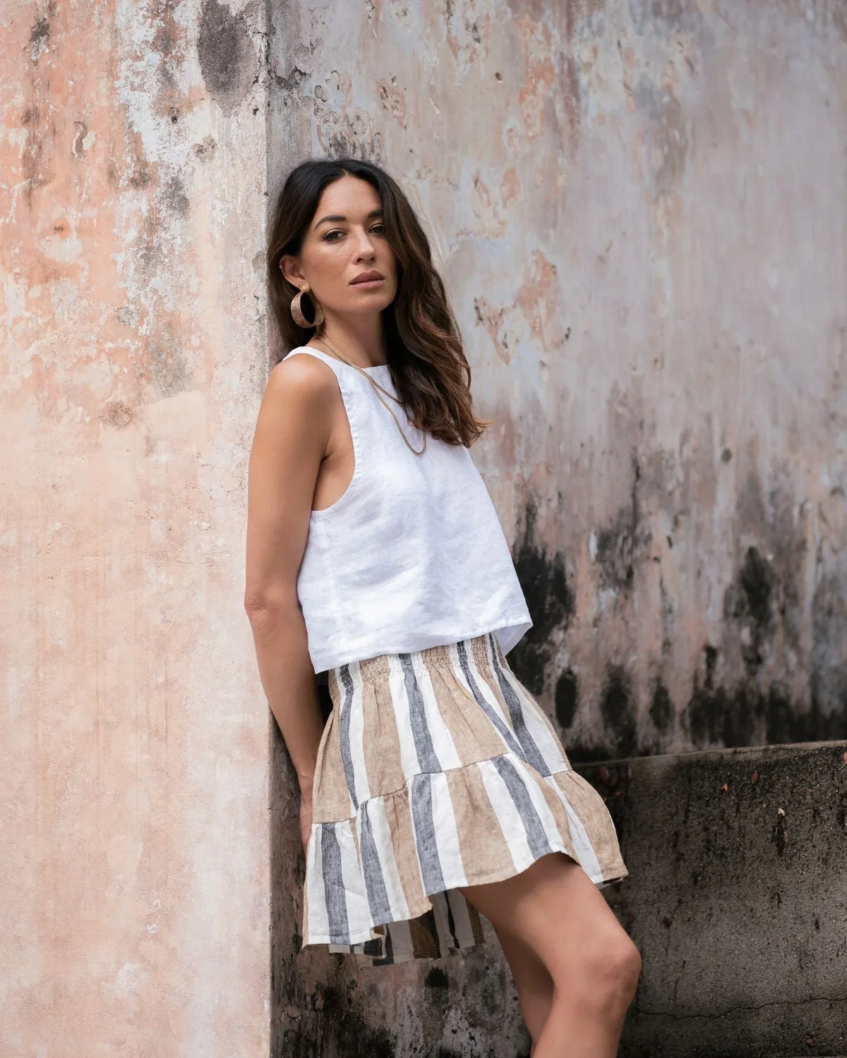 EDITION LIMITEE SINGAPORE | Mini Skirt | Charcoal Stripes