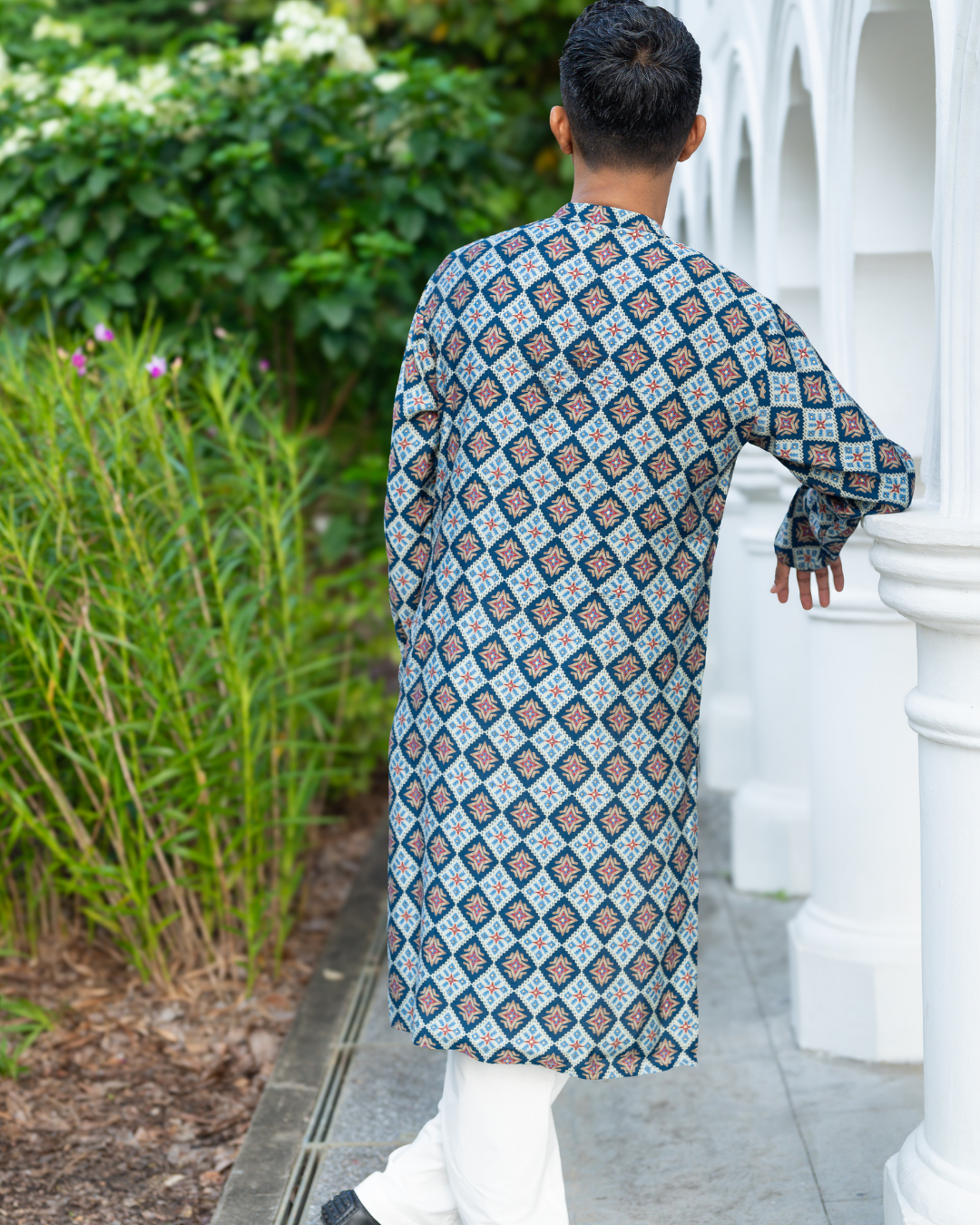 NIMBU | Tara Blue Men's Kurta Pajama Set in Muslin Cotton