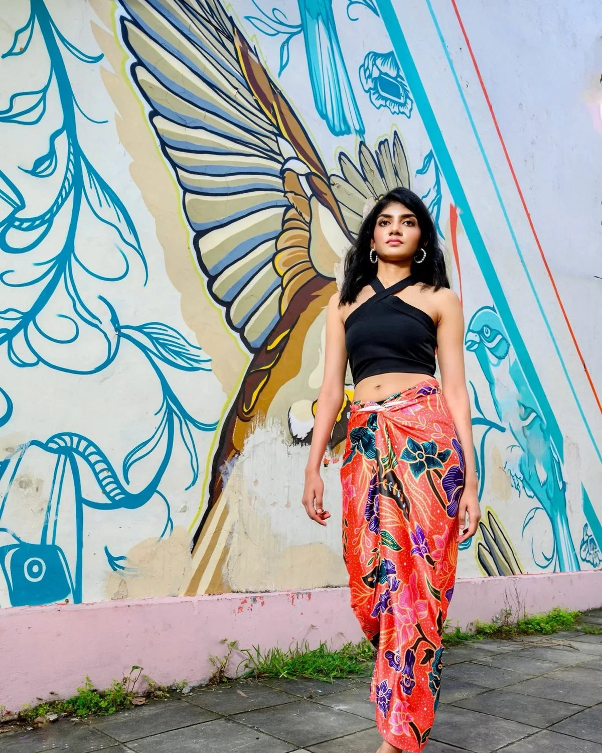 PHOTO PHACTORY | Jiwas Wrap Skirt | Singapore Girl Skirt | Red